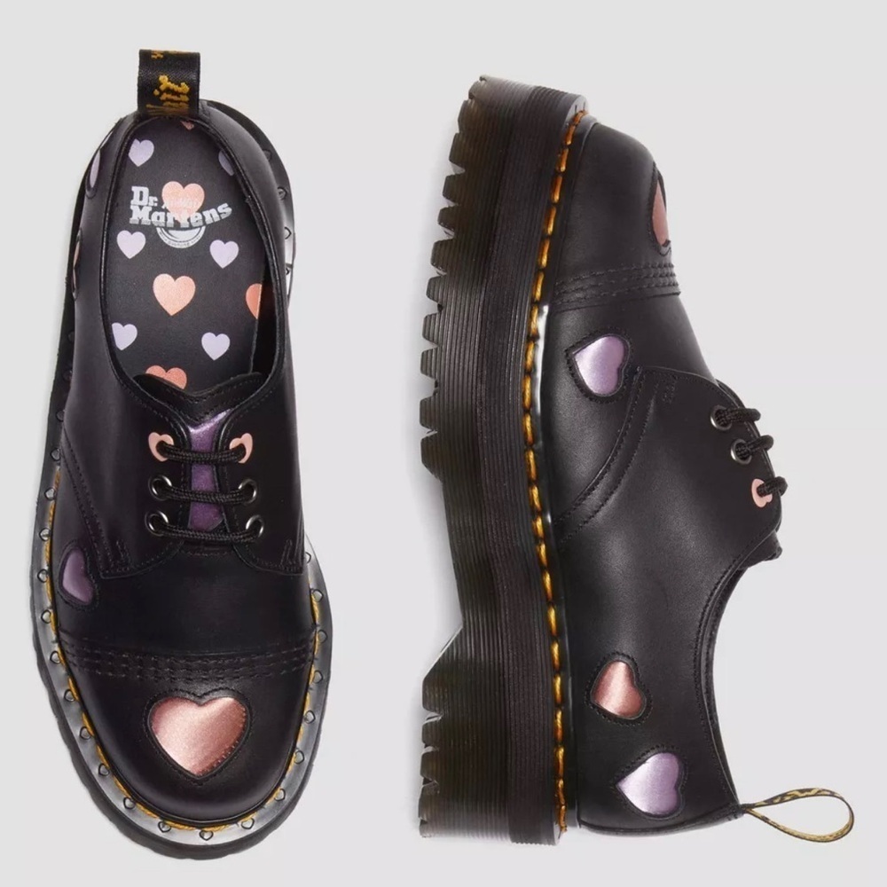 Dr. Martens 1461 Heart Platform Derby Women’s Hearts Quad Oxford shoes size 8
